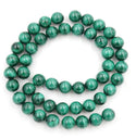 Natural Green Malachite Gemstone Round Beads, 15 Inch/1 Strand, Size Selections: 6mm/8mm/10mm