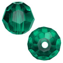 25pcs Preciosa Faceted Round Crystal Beads, Emerald Green, 6mm, Hole ID 1mm, Pre-2R624