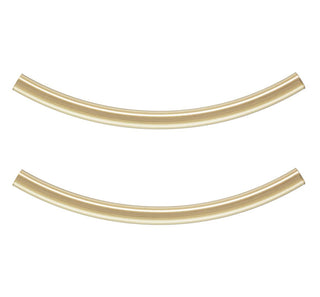 5pcs Real 1/20 14K Gold Filled Curved Noodle Tubes, Hole ID 1.5mm, Length Selections: 20/25/30/35/40mm