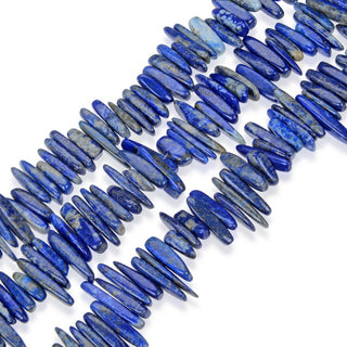 Natural Blue Lapis Lazuli Gemstone Stick Point Beads, Irregular, 7mm-23mm Long, Hole ID 1mm 1 Strand/15 Inch, GZ5-14
