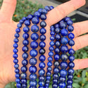 Natural Lapis Lazuli Gemstone Round Beads, 1 Strand/15 Inch, Size Selections: 4mm/6mm/8mm/10mm