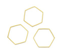 10pcs Hexagon Beading Hoop Links, Tarnish Resistant, 18K Yellow Gold Plated Brass, Size Selection: 20mm/26mm/30mm