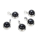 2pcs Natural Black Obsidian Round Gemstone Pendant Drops, 20mm, G2P-K5