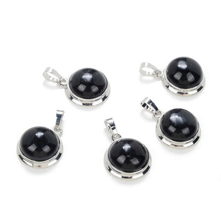2pcs Natural Black Obsidian Round Gemstone Pendant Drops, 20mm, G2P-K5
