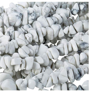 Natural White Howlite Gemstone Chip Beads, Free Form, 5mm-8mm, Hole ID 1mm, 1 Strand/31 Inch, GZ1-6