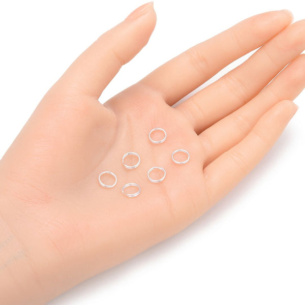 20pcs 925 Sterling Silver Split Jump Rings, 0.7mm/21 Gauge, Size Selections: 5mm/6mm/7mm/8mm/10mm/12mm