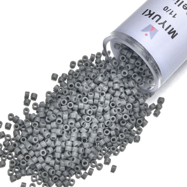 30g Miyuki Delica 11/0 Seed Beads, Opaque Grey DB731