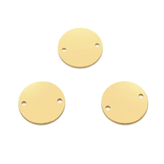 20pcs Raw Brass Small Half Round Semicircle Connector Link, 2-Hole, 15mm, Unplated/Uncoated, CX-R7