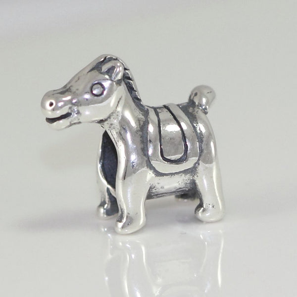 1pc Cute Real Solid Sterling Silver Horse Charm Bead, Compatible with Pandora All Other Charm Bracelets, EC478