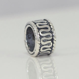 Solid 925 Sterling Silver Lucky Ribbon Bead Charm, Compatible with Pandora All Other Charm Bracelet