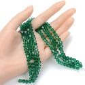250pcs Creative Club Faceted Bicone Crystal Glass Beads, Emerald Green, 6mm (0.24 Inch), Hole ID 1mm, CCB624