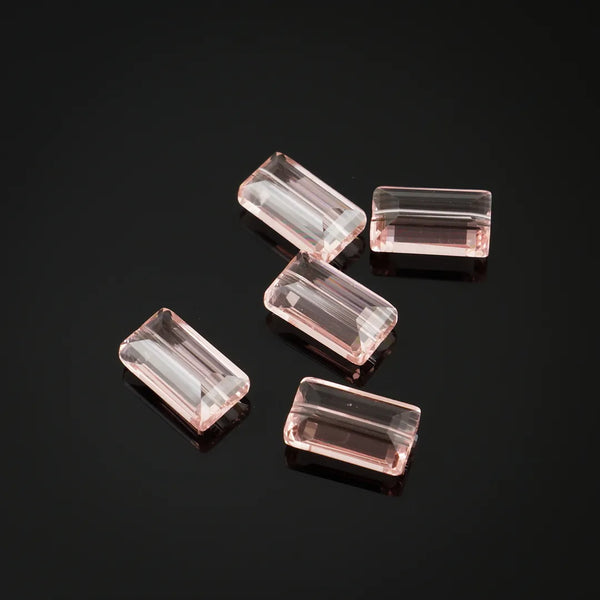 25pcs Adabele Austrian Faceted Rectangle Crystal Beads #5055, Light Padparadscha Pink, 14mm x 8mm, Hole ID 1.2mm, SSRT1430