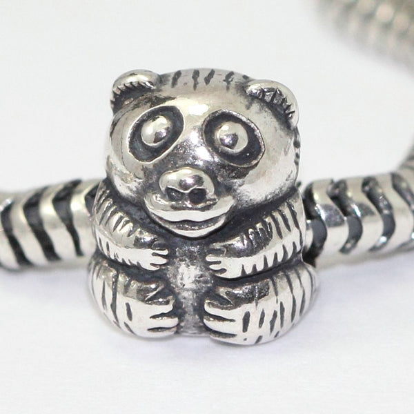 1pc Cute Real Solid Sterling Silver Teddy Bear Charm Bead, Compatible with Pandora All Other Charm Bracelets, EC648
