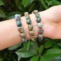1 Strand Stretch Natural Chrysocolla Free Form Gemstone Bracelet, 7-10mm Beads, Length Selections: 7 inch/7.5 inch