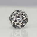 1pc Solid 925 Sterling Silver Artistic Crown Bead Charm, Compatible with Pandora All Other Charm Bracelet, EC25