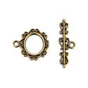 Adabele 20 Sets S Pattern Toggle Clasp, T-Bar Jewelry Closure, 22mm (0.87 Inch), Tarnish Resistant Antique Bronze, MC-AF52