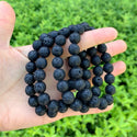 1 Strand Stretch Natural Black Lava Rock Beaded Gemstone Bracelet, 10mm Bead, Length Selections: 7 inch/7.5 inch/8 inch/8.5 inch