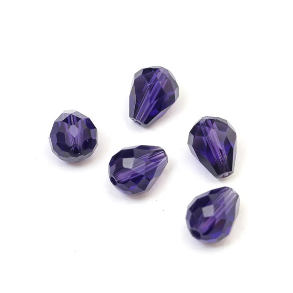 24pcs Adabele Austrian Faceted Teardrop Crystal Beads #5500, Purple Velvet, 8mm x 6mm, Hole ID 1mm, SST-827
