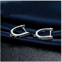 4pcs Sterling Silver Leverback Earring Hooks, Cubic Zirconia CZ, Tarnish Resistant Rhodium Plated, 14.5mm, Strong, SS386