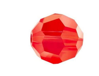 50pcs Adabele Austrian Faceted Round Crystal Beads #5000, Light Siam Red, Size Selections: 4mm/6mm/8mm/10mm