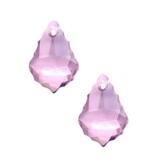 20pcs Creative Club Faceted Crystal Glass Baroque Chandelier Pendant Drops, October Pink Birthstone, 22x13mm Large, Hole ID 1mm, CCF-3