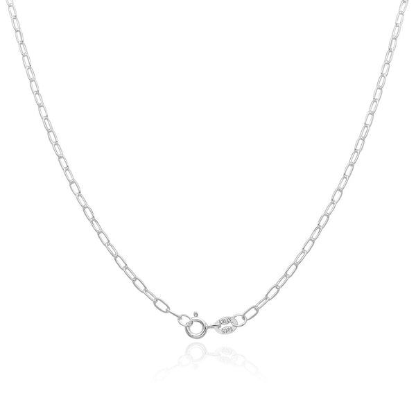 1pc 925 Sterling Silver Diamond Cut Flat Cable Link Chain Necklace, 2.2mm, Length Selections: 18/20/22/24/26 inch