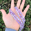 Natural Purple Lavender Jade Gemstone Oval Tumbled Pebble Beads, Irregular, 6mm to 8mm, Hole ID 1mm, 15 Inch/1 Strand, GZ11-19