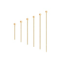 50pcs Tarnish Resistant Ball Head Pins, 18K Yellow Gold Plated Brass, 0.8mm/20 Gauge, Length Selections: 22/26/30/35/40/50mm