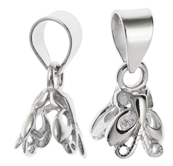 5pcs 925 Sterling Silver Soldered Folding Donut Bail Loop, Pendant Connector,10mm x 8mm SS181-4