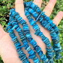 Natural Blue Kyanite Gemstone Flat Coin Chip Beads, Irregular, 7mm-10mm, Hole ID 1mm, 15 Inch/1 Strand, GZ7-12