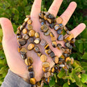Natural Gold Yellow Tigers Eye Gemstone Petal Keishi Beads, Irregular, 10mm-20mm, Hole ID 1mm, 1 Strand/15 Inch, GZ6-7