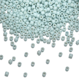 7.5g Miyuki Delica 11/0 Seed Beads, Duracoat Opaque Pale Turquoise DB2356
