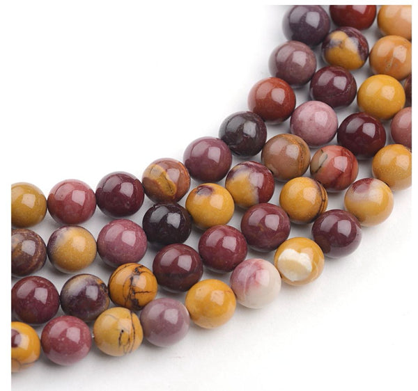 Natural Mookaite Jasper Gemstone Round Beads, 1 Strand/15 Inch, Size Selections: 4mm/6mm/8mm/10mm
