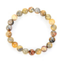 1 Strand Stretch Natural Crazy Lace Agate Beaded Gemstone Bracelet, 8mm Bead, Length Selections: 7 inch/7.5 inch/8 inch/8.5 inch