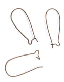 100pcs Earring Hooks Kidney Ear Wire, Antique Bronze Plated Brass, Size Selections: 18mm/25mm/30mm/36mm/43mm/47mm