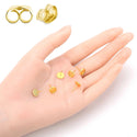 20pcs Tarnish Resistant Bezel Tray Earring Posts, 18K Yellow Gold Plated Brass, Bezel Inner Diameter Selections: 6mm/8mm/10mm/12mm