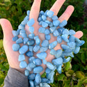 Natural Blue Aquamarine Gemstone Petal Keishi Beads, Irregular, 10mm-20mm, Hole ID 1mm, 1 Strand/15 Inch, GZ6-44