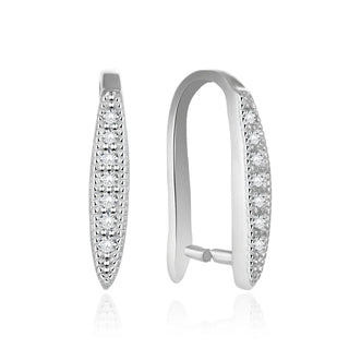 2pcs 925 Sterling Silver 12mm Pinch Bail, Pendant Clasp, Tarnish Resistant Rhodium Plated, Cubic Zirconia CZ, SS205-3
