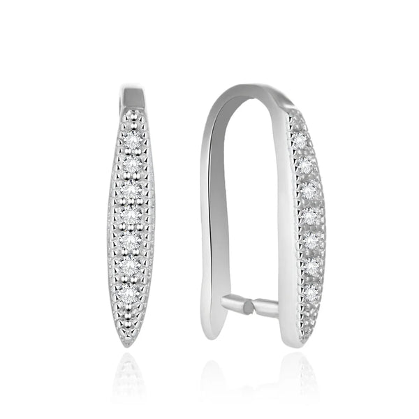 2pcs 925 Sterling Silver 12mm Pinch Bail, Pendant Clasp, Tarnish Resistant Rhodium Plated, Cubic Zirconia CZ, SS205-3