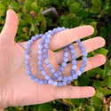 1 Strand Stretch Natural Opague Purple Tanzanite Quartz Beaded Gemstone Bracelet, 6mm Beads, Length Selections: 7 inch/7.5 inch/8 inch