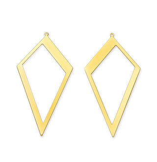 10pcs 51.5mm Large Kite Shape Drop Pendants, Tarnish Resistant, 18K Yellow Gold Plated Brass, BFW-A32