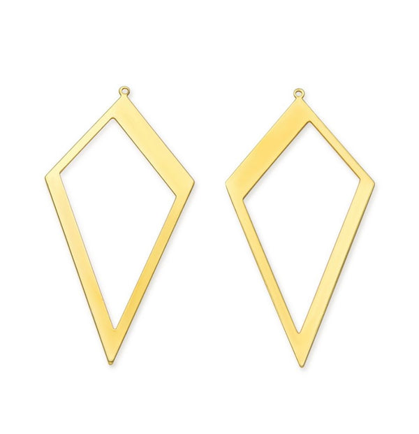 10pcs 51.5mm Large Kite Shape Drop Pendants, Tarnish Resistant, 18K Yellow Gold Plated Brass, BFW-A32