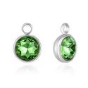 10pcs Grade A August Peridot Green Birthstone Charm Drops, Stainless Steel, Tarnish Resistant, 10mm, CCP30-8