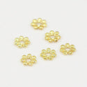 100pcs Tarnish Resistant Small Thin Daisy Flower Rondelle Beads, 18K Yellow Gold Plated Brass, 4.5x0.8mm, Hole ID 1.2mm, BF110-2