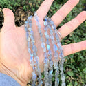 Natural Grade A Blue Flash Labradorite Gemstone Oval Tumbled Pebble Beads, Irregular, 6mm to 9mm, Hole ID 1mm, 15 Inch/1 Strand, GZ12-17