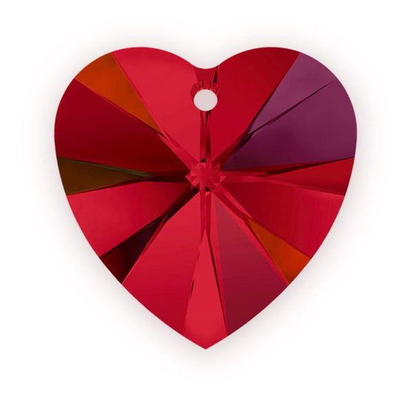 20pcs Top Drilled Valentine Heart Drop Crystal Beads, January Red Birthstone Beads, 10mm, Hole ID 1mm, BB15-1