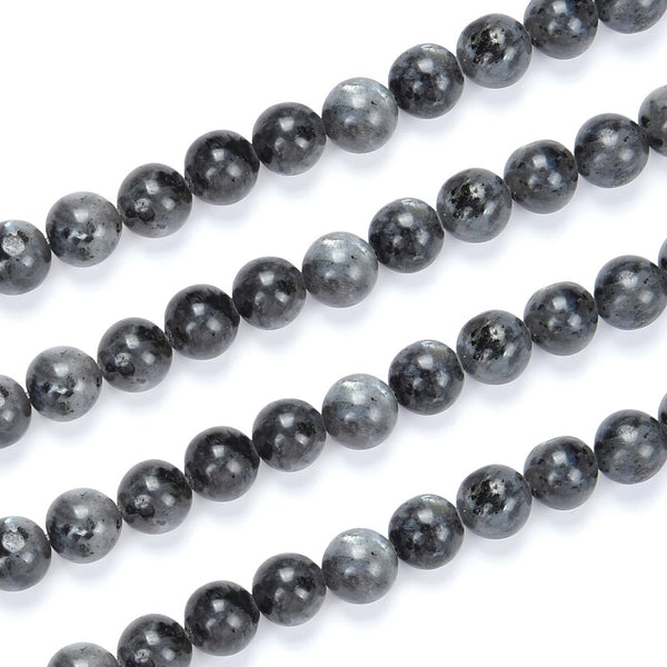 Natural Larvikite "Black Labradorite" Gemstone Round Beads, 1 Strand/15 Inch, Size Selections: 4mm/6mm/8mm/10mm
