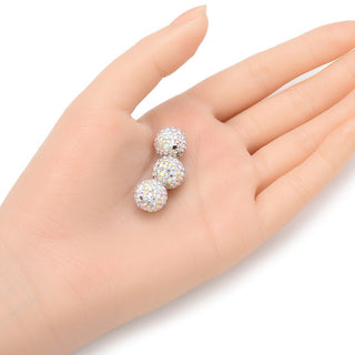 25pcs Adabele Grade AA+ Suncatcher Crystal Rhinestone Pave Polymer Clay Beads, Clear White AB, Size Selections: 8mm/10mm/12mm