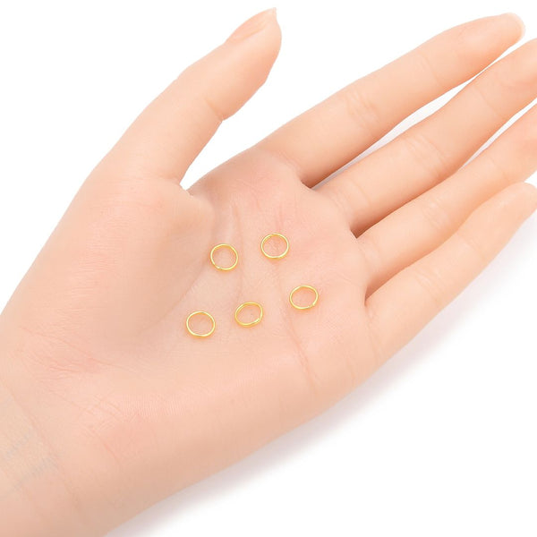 20pcs 925 Sterling Silver Split Jump Rings, Real 18K Yellow Gold Plated, 0.6mm/22 Gauge, Size Selections: 5mm/6mm/7mm/8mm