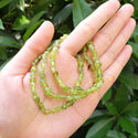 1 Strand Stretch Natural Green Peridot Free Form Gemstone Bracelet, 5-8mm Small Beads, Length Selections: 7 inch/7.5 inch